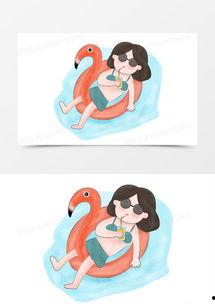 卡通女孩躺着吃瓜,夏日悠闲时光